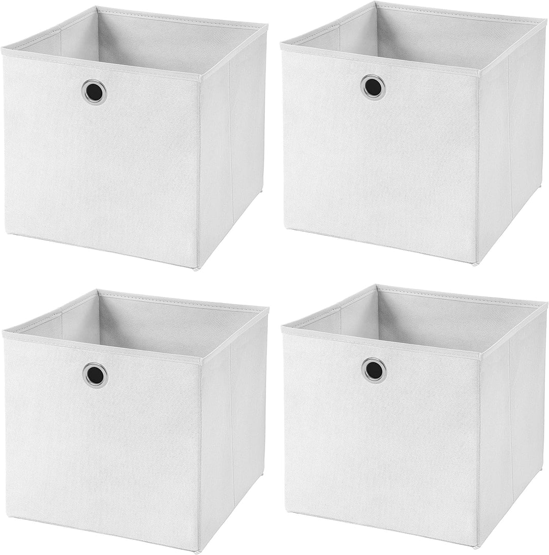 StickandShine 4er Set Weiss Faltbox 28 x 28 x 28 cm Aufbewahrungsbox faltbar, Weiss