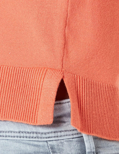 s.Oliver Damen Pullover mit Polokragen, Kurzarm 38 Orange, 38 Orange