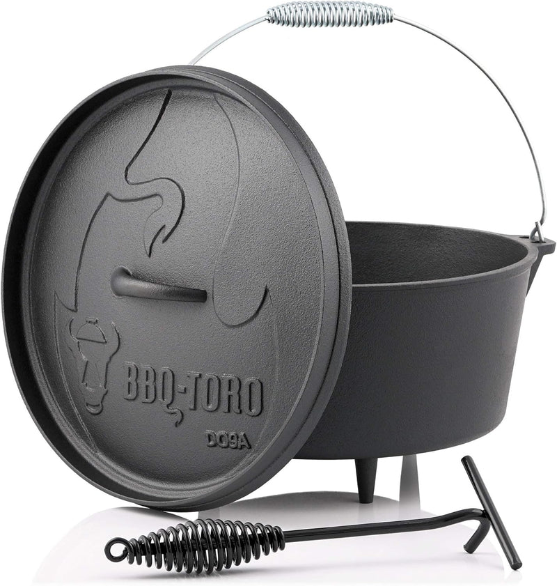 BBQ-Toro Dutch Oven Alpha Serie | 7,2 Liter (DO9A), Topf mit Füsse | bereits eingebrannt - preseason