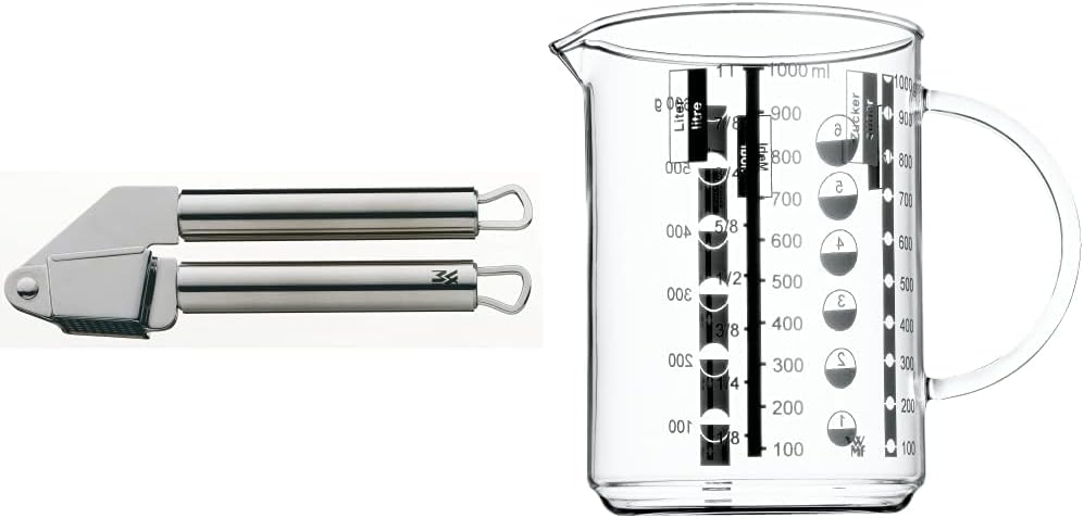 WMF Profi Plus Knoblauchpresse 17,5 cm, Cromargan Edelstahl teilmattiert, spülmaschinengeeignet & Go