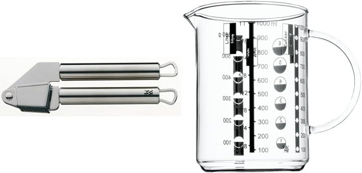 WMF Profi Plus Knoblauchpresse 17,5 cm, Cromargan Edelstahl teilmattiert, spülmaschinengeeignet & Go