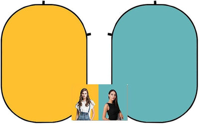Kate 1,5x2m Pure Yellow Solid Color/Collapsible Solid Blaugrün Papier Hintergrund Doppelseitige Mikr