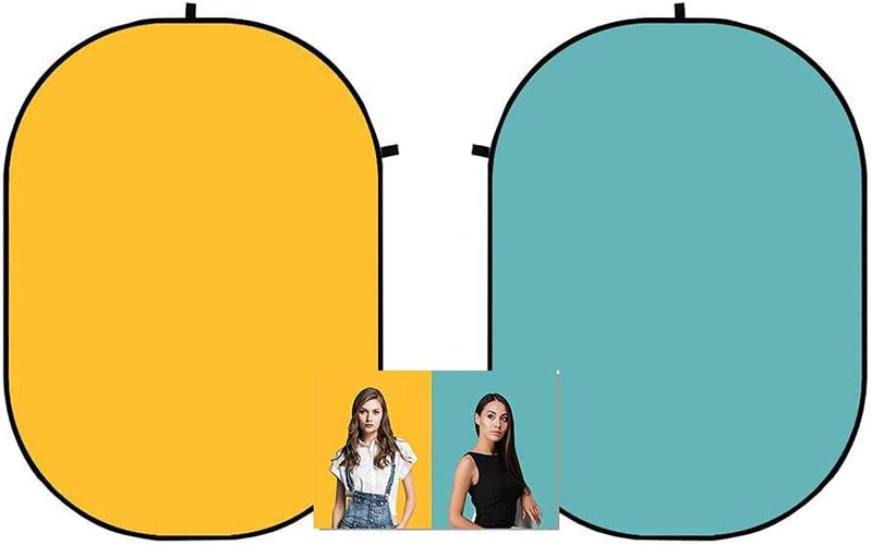 Kate 1,5x2m Pure Yellow Solid Color/Collapsible Solid Blaugrün Papier Hintergrund Doppelseitige Mikr