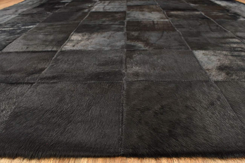 Generisch KUHFELL Teppich SCHWARZ Patchwork 160 x 200 cm Fell Teppich