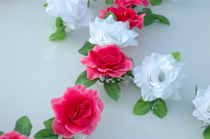 DOPPEL Herz Auto Schmuck Braut Paar Rose Deko Dekoration Autoschmuck Hochzeit Car Auto Wedding Deko