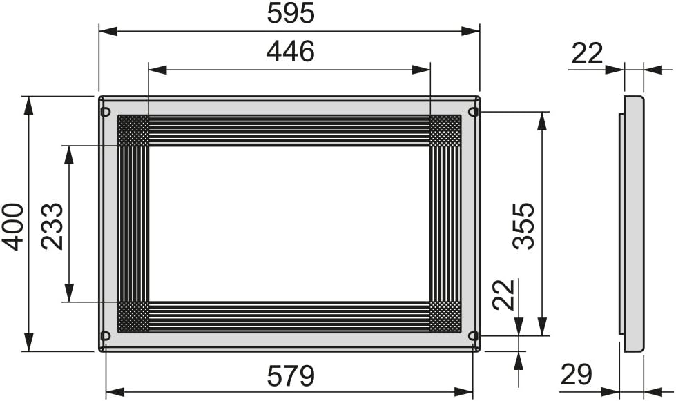 EMUCA Rahmen für den Mikrowelleneinbau in Möbel, 1 pcs Grau, Grau