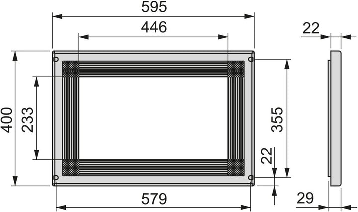 EMUCA Rahmen für den Mikrowelleneinbau in Möbel, 1 pcs Grau, Grau
