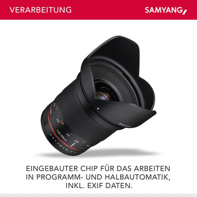 Samyang 7460 20/1,8 Objektiv DSLR Nikon F AE manueller Fokus automatischer Blendenring,Fotoobjektiv,