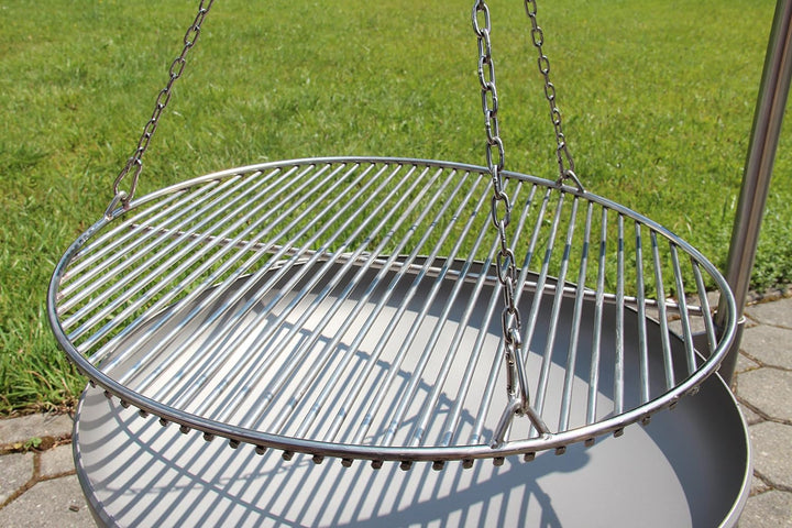 VEIKIN DESIGN Edelstahl Grillrost Rund Ø 50 cm, Profi Grillrost für Schwenkgrill, Massive Ausführung