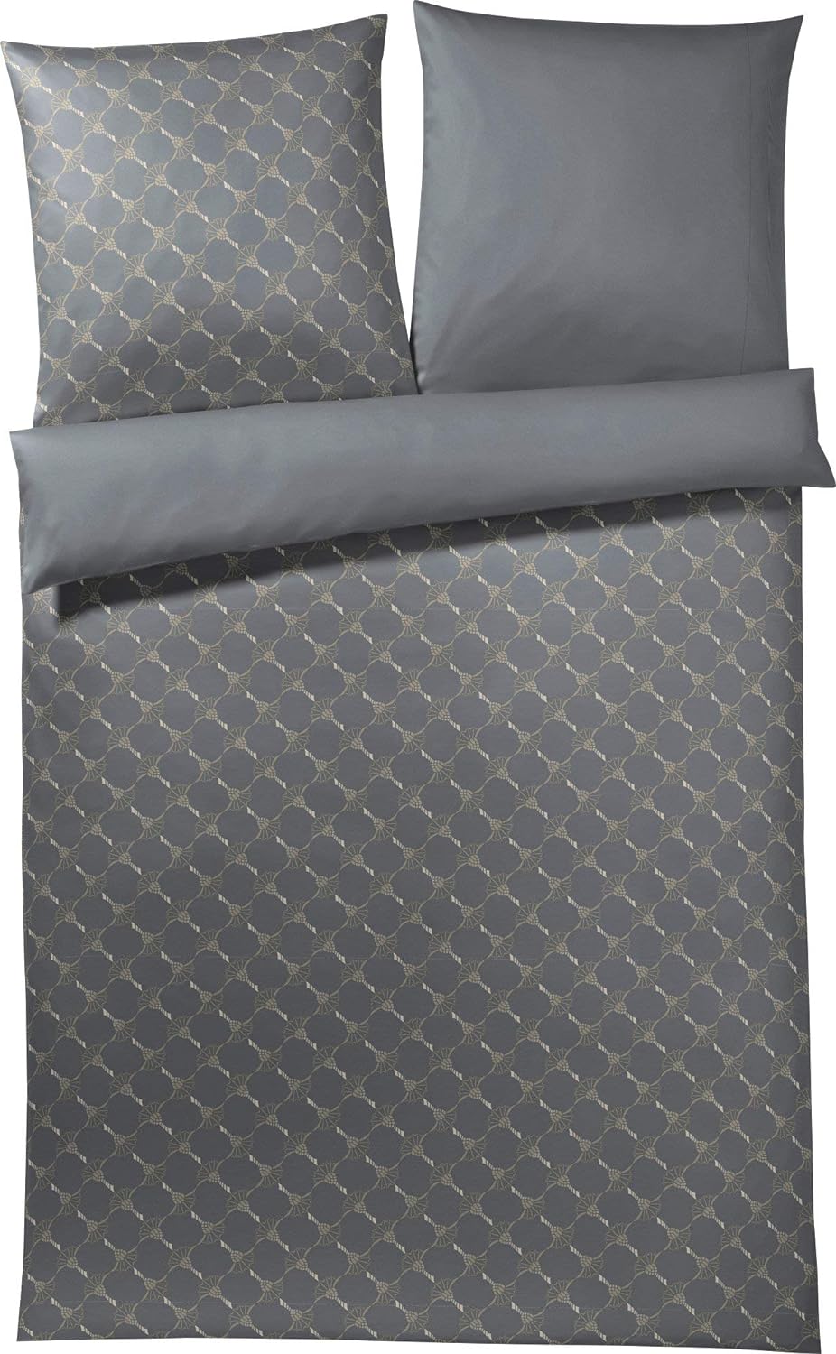 Joop, Mako-Satin-Bettwäsche, Kornblumen-Muster mit nuancierten Farben 40 x 80 grau 40x80 Stein, 40x8