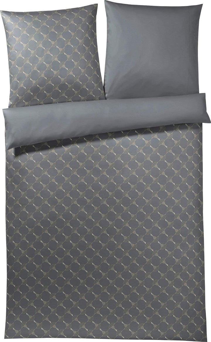 Joop, Mako-Satin-Bettwäsche, Kornblumen-Muster mit nuancierten Farben 40 x 80 grau 40x80 Stein, 40x8
