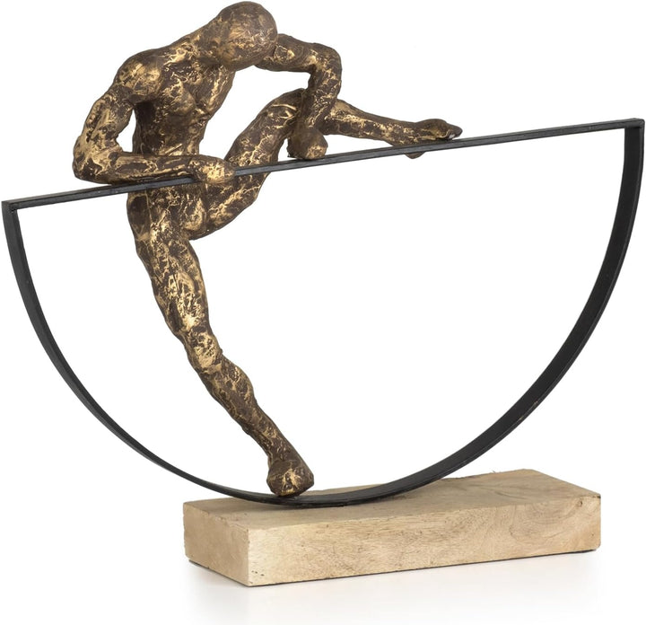 Moritz Skulptur I Aufsteiger I 41 x 11 x 33 cm I Holzdeko I Skulpturen Deko I Modern I Wohnzimmer I