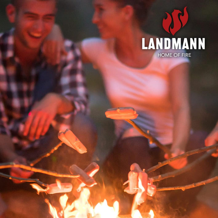 LANDMANN Feuerkorb Cube | Massiver, viereckiger Feuerkorb aus pulverbeschichtetem Stahl - wetterfest