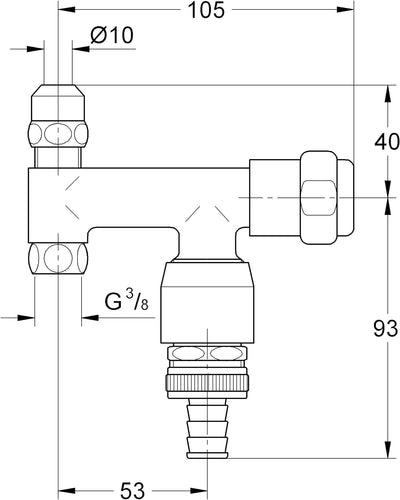 GROHE Original WAS - Ventil "Eckfix" (3/8", Eigensicher gegen Rückfliessen, mit Rohrbelüfter), chrom