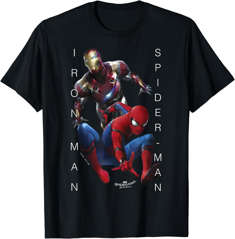 Womens Marvel Spider-Man Homecoming Iron Man The Dream Team T-Shirt Medium Black