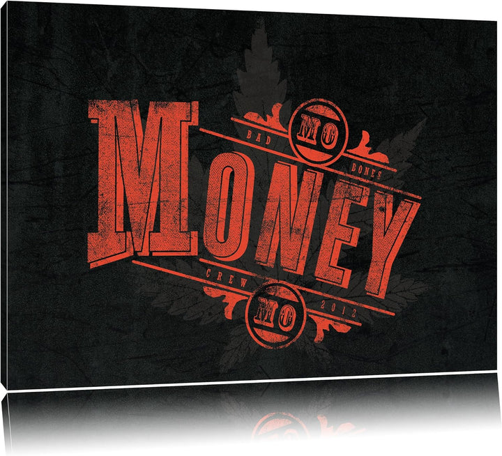 Pixxprint More Money Black Format: 100x70auf Leinwand, XXL riesige Bilder fertig gerahmt mit Keilrah