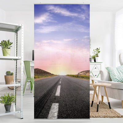 Bilderwelten Raumteiler Road to Horizon 250x120cm inkl. transparenter Halterung 250x120cm incl. tran