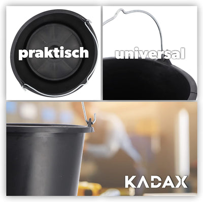 KADAX Baueimer aus Kunststoff, 5l, Mörteleimer für Garten, Baustelle, Eimer mit Griff, Wassereimer,