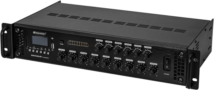OMNITRONIC MAVZ-120.6P ELA-Mischverstärker | 6-Zonen-ELA-Mono-Mischverstärker, MP3-Player & IR-FB, Z