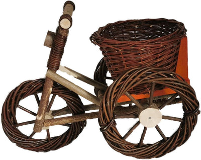 Dreirad aus Weide 50 cm mit Blumentopf Korbgeflecht