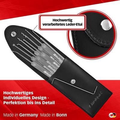 MULTIPICK ELITE 9 Profi Dietrich Set - [9 Teile | 0,6 mm] Made in Germany - Lockpick Tool, Schlösser