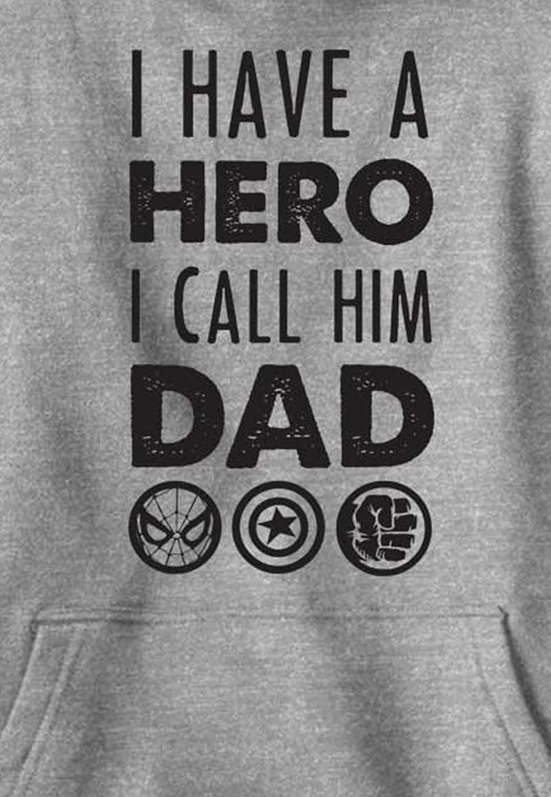 Marvel Unisex Kinder Hero Dad Hoodie, Sportlich Heather, S