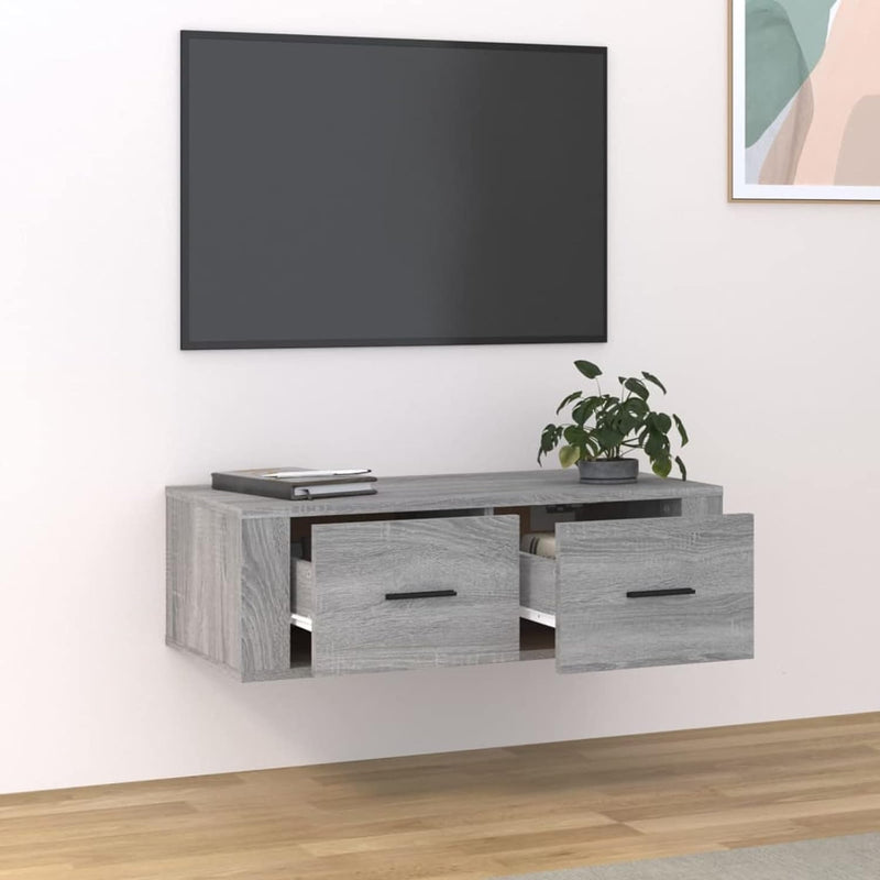 Tidyard TV Schrank TV Board Hängend mit 2 Schubladen TV Lowboard Fernseherschank für Wohnzimmer Holz