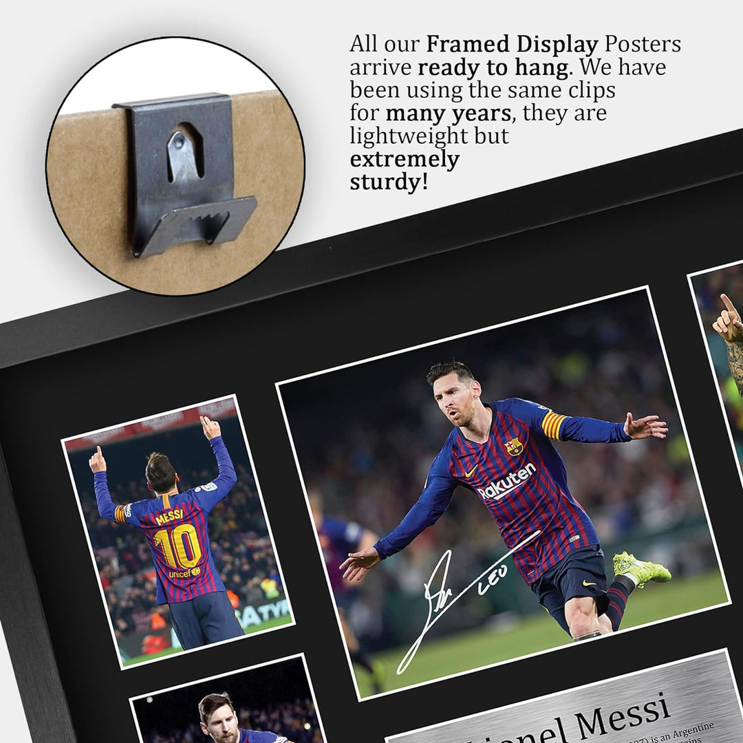 HWC Trading Lionel Messi A3 Gerahmte Signiert Gedruckt Autogramme Bild Druck-Fotoanzeige Geschenk Fü