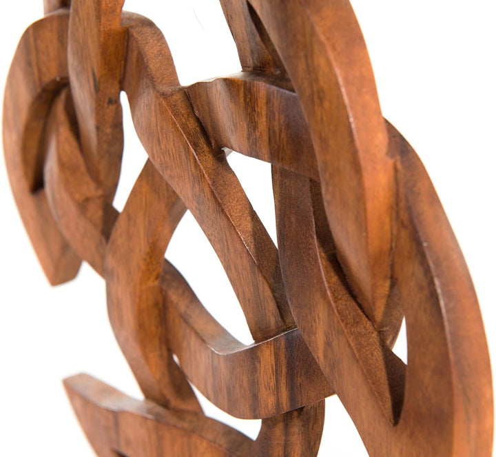 Windalf Celtic Wandbild ARWAIN Ø 22 cm Offene Dreifalt Holzbild Wandornament Handarbeit aus Holz