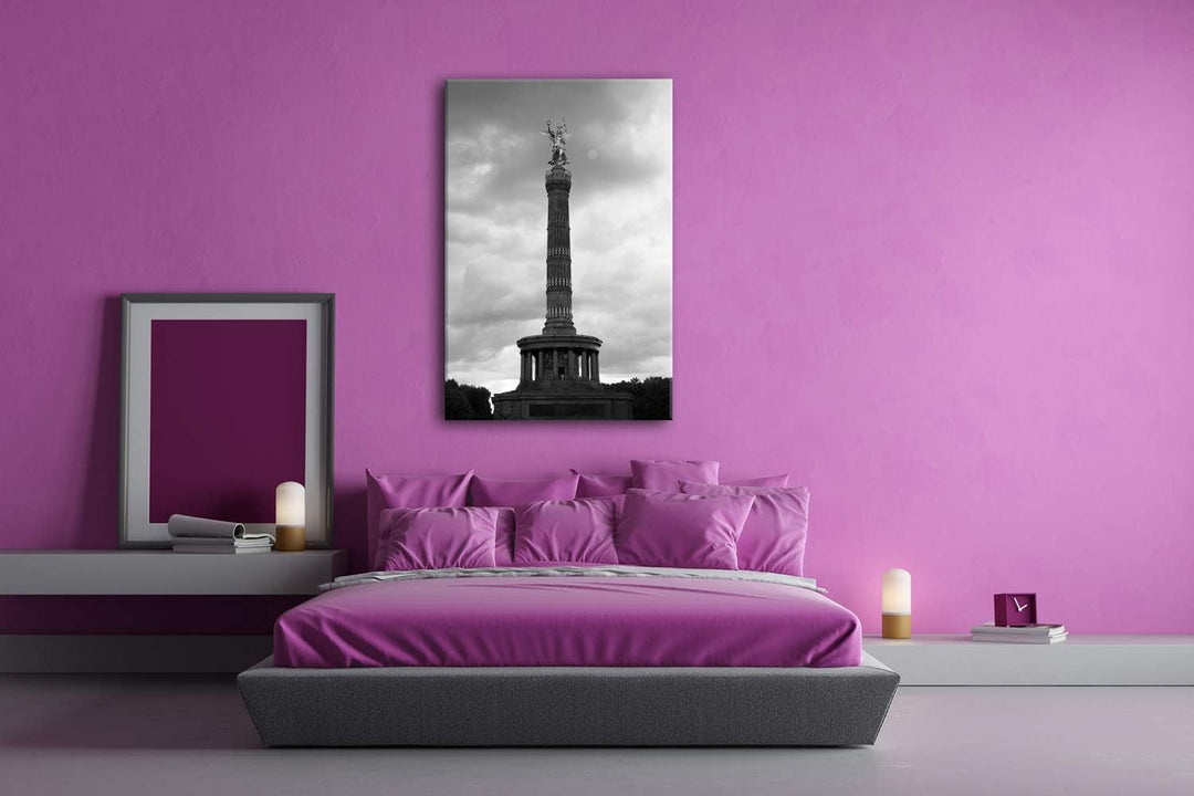 deyoli Die Berliner Siegessäule Format: 80x60 Effekt: Schwarz&Weiss als Leinwand, Motiv fertig gerah