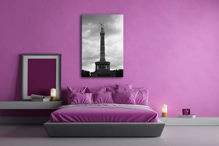 deyoli Die Berliner Siegessäule Format: 80x60 Effekt: Schwarz&Weiss als Leinwand, Motiv fertig gerah