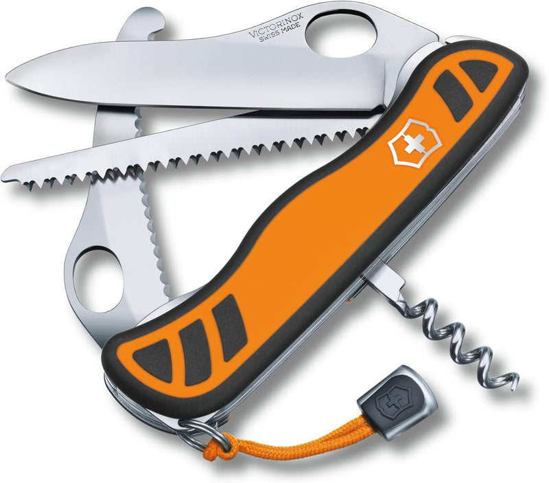 Victorinox Taschenmesser Hunter XT Grip (6 Funktionen, Feststellbare Waidklinge, Kordel) orange/schw