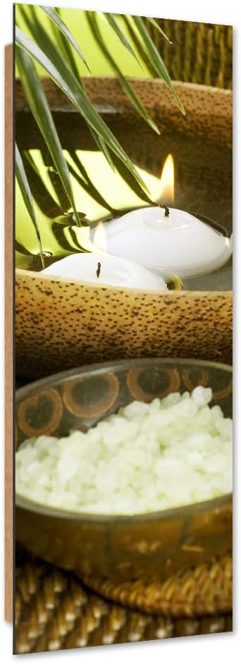 Feeby Deco Panel Zen Bild Kunstdruck modern Spa Grün 30x90 cm Deko Paneel 30x90 cm Grün_A, Deko Pane