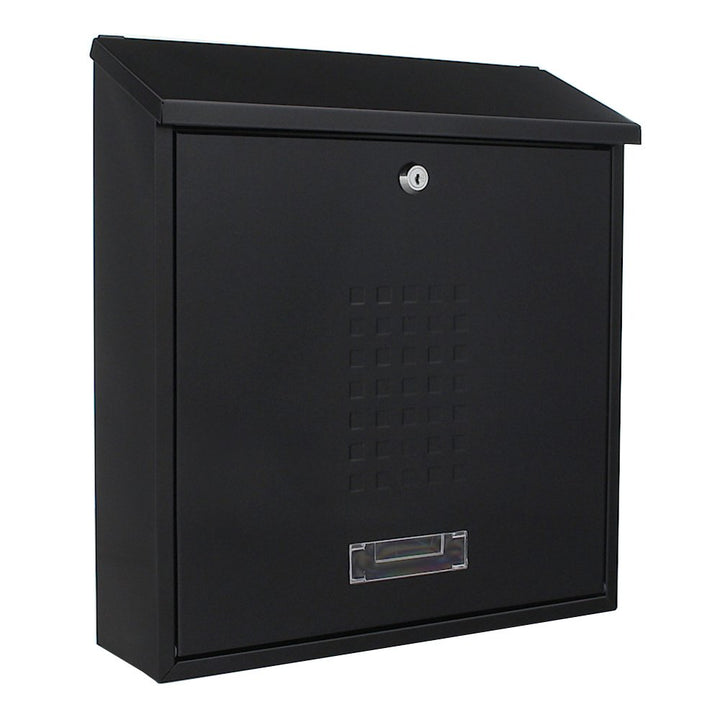 Rottner Briefkasten Bolzano, Schwarzgrau, Zylinderschloss mit 2 Schlüssel, Stahl, BxH 365x400 mm, Be
