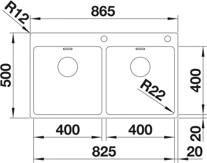 BLANCO ANDANO 400/400-IF/A | Edelstahl | Einbauart: Einbau von Oben & Flächenbündig | mit Ablauffern