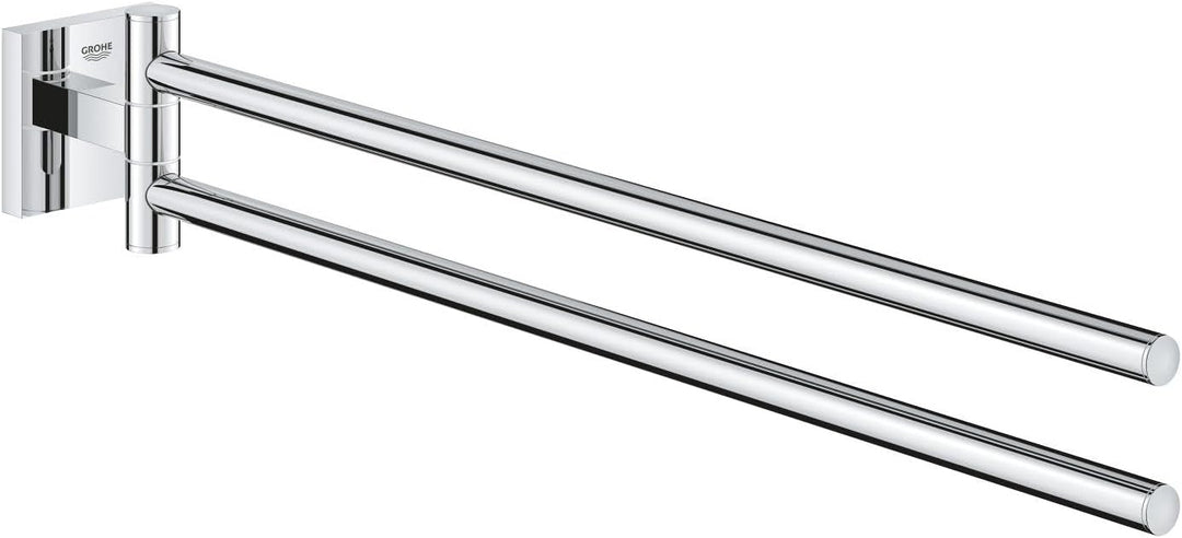 GROHE Start Cube - Handtuchhalter (2-armig schwenkbar, verdeckte Befestigung, verschraubbar), chrom,