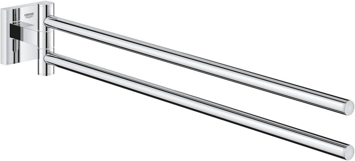 GROHE Start Cube - Handtuchhalter (2-armig schwenkbar, verdeckte Befestigung, verschraubbar), chrom,