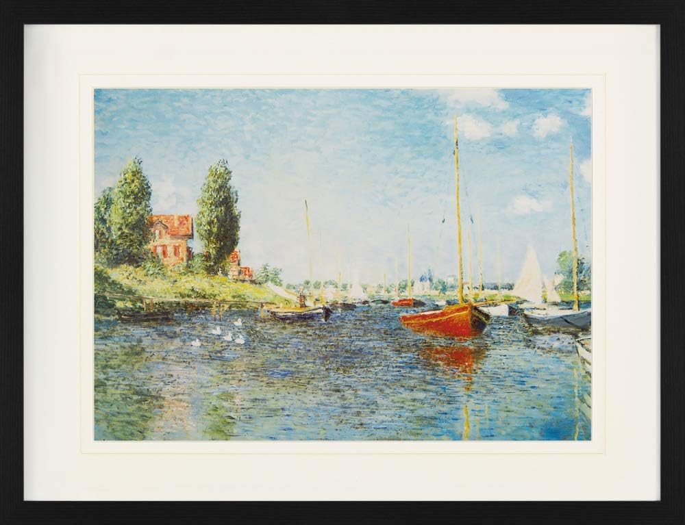 1art1 Claude Monet Poster Rote Boote Bei Argenteuil, 1875 Gerahmtes Bild Mit Edlem Passepartout | Wa
