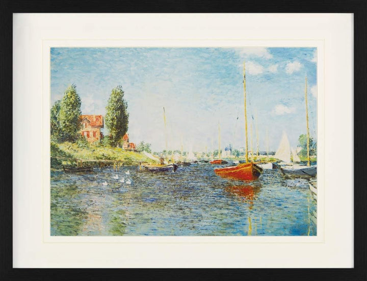 1art1 Claude Monet Poster Rote Boote Bei Argenteuil, 1875 Gerahmtes Bild Mit Edlem Passepartout | Wa