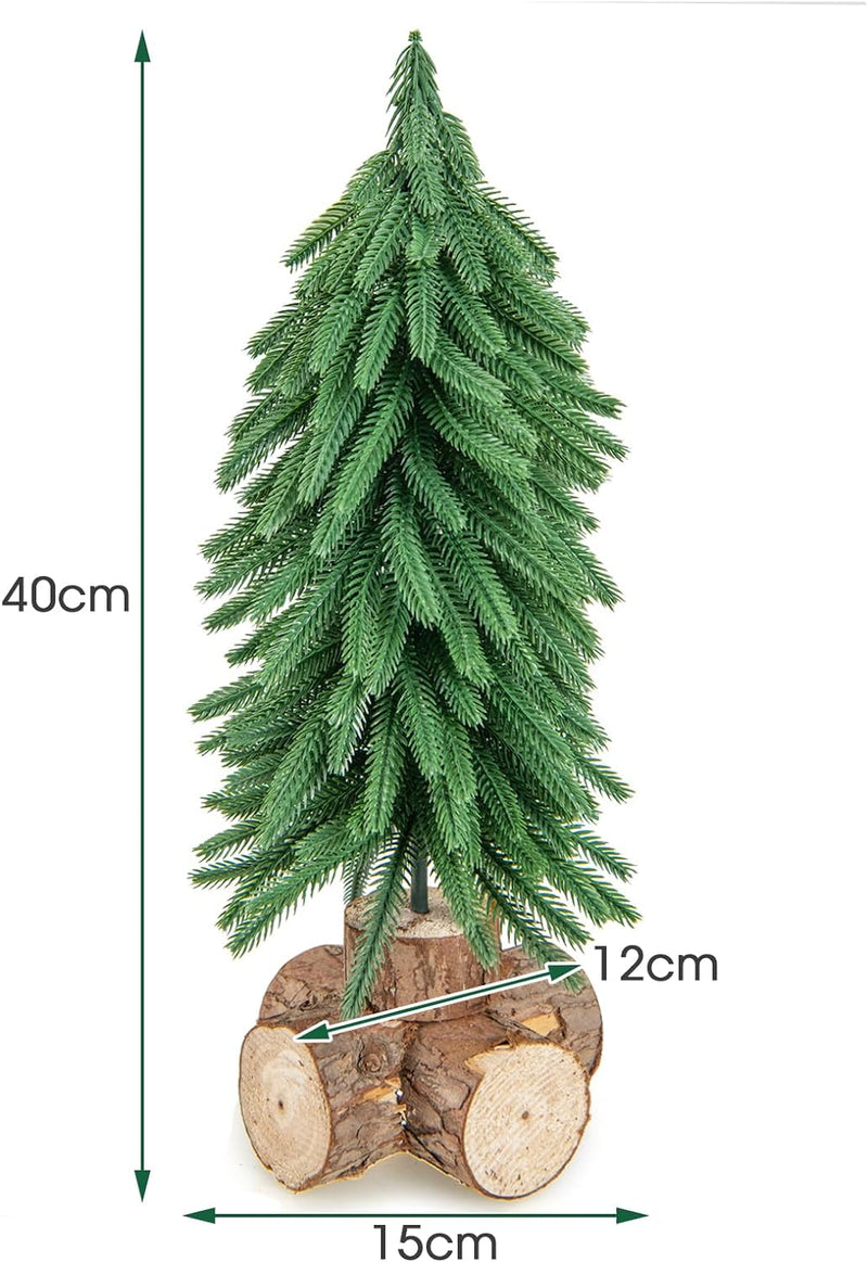 KOMFOTTEU 40 cm künstlicher Weihnachtsbaum Mini, Tisch Christbaum mit Massivholzsockel & 200 Zweigsp