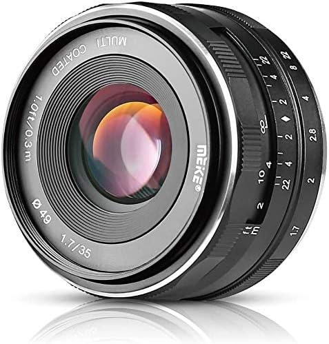 Meike Objektiv für Canon EF-M EOS M1 M2 M3 M5 M6 M10 M100, 35 mm F1.7 grosse Blende, manueller Fokus