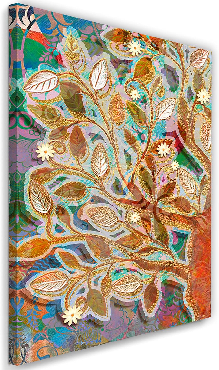 Feeby Vlies Leinwandbild Gustav Klimt Moderner Stil Lebensbaum Gemälde 60x90 cm Druckbild Wandbild W