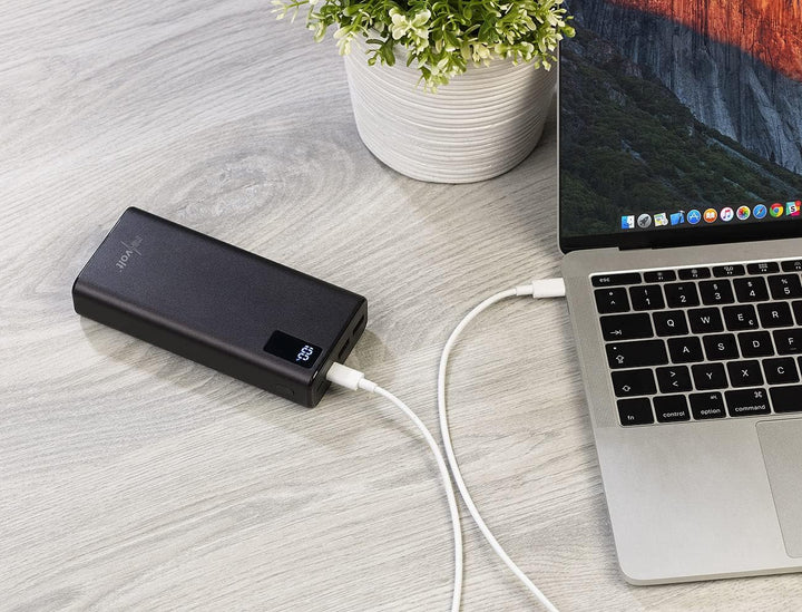 revolt Powerbank 12V: USB-Powerbank, 20.000 mAh, USB-C PD, Display, Metall, QC3.0, 3 A, 20 W (Powerb