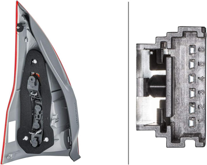 HELLA 2VP 982 006-021 Heckleuchte - Glühlampe - glasklar/rot - rechts - für u.a. Renault Megane II G