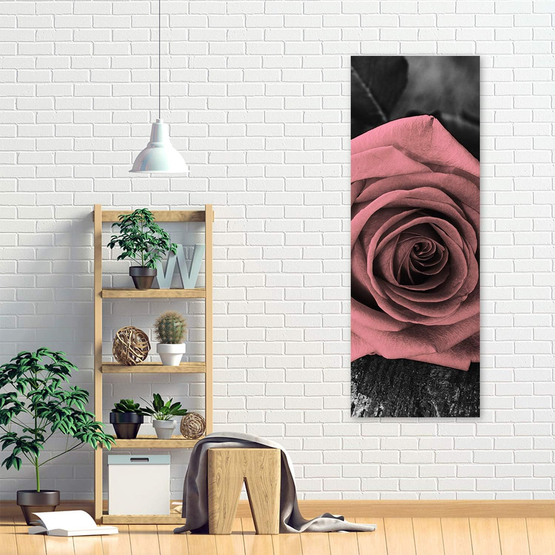 Feeby Wanddeko Rose Leinwandbild Kunstdruck Blumen Rosa 40x100 cm Leinwandbild 40x100 cm Rosa_c, Lei