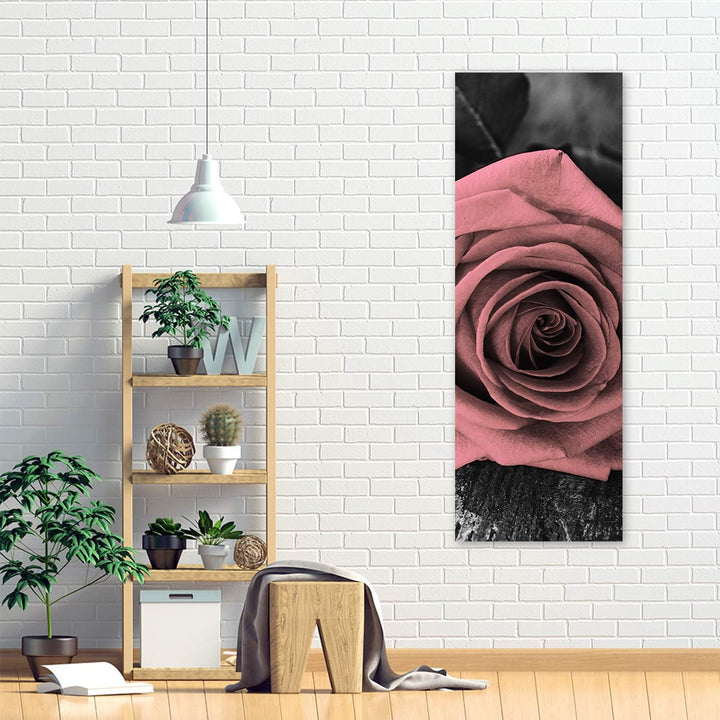 Feeby Wanddeko Rose Leinwandbild Kunstdruck Blumen Rosa 40x100 cm Leinwandbild 40x100 cm Rosa_c, Lei