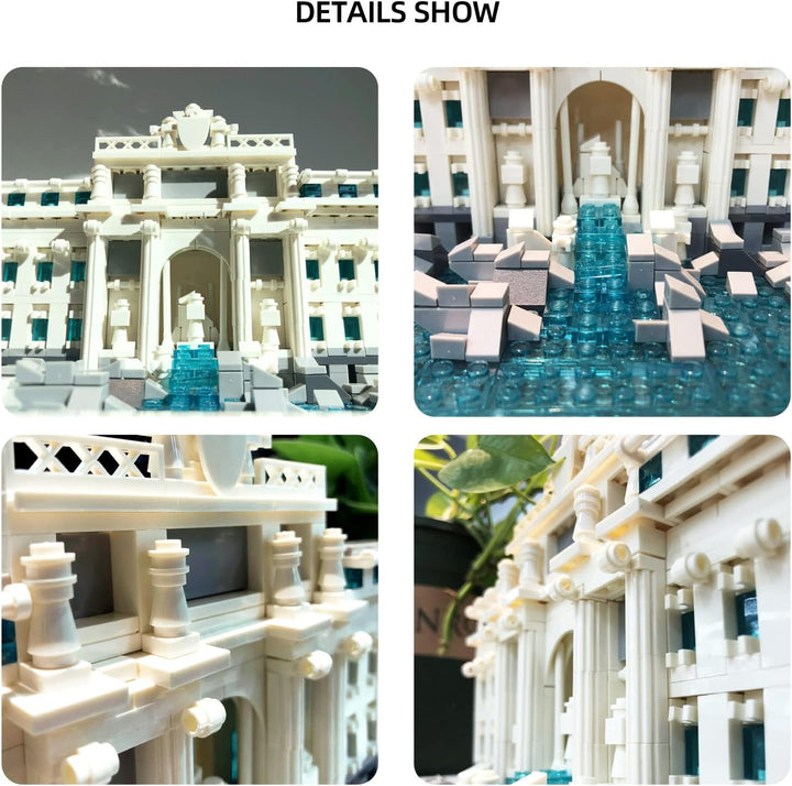 Wange Trevi-Brunnen Architektur-Modell, zur Montage mit Bausteinen Fontana Di Trevi - Italien, Fonta