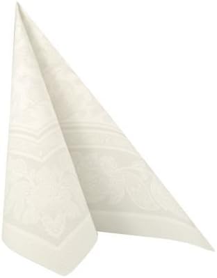 Premium Servietten "ROYAL Collection" 1/4-Falz 40 cm x 40 cm weiss "Ornaments" für Hochzeitsfeier. M
