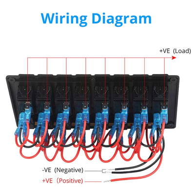 Geloo 8 Gang Marine Schalter Panel Wasserdichte Toggle Rocker Switch Panel 12V /24V Leistungsschalte