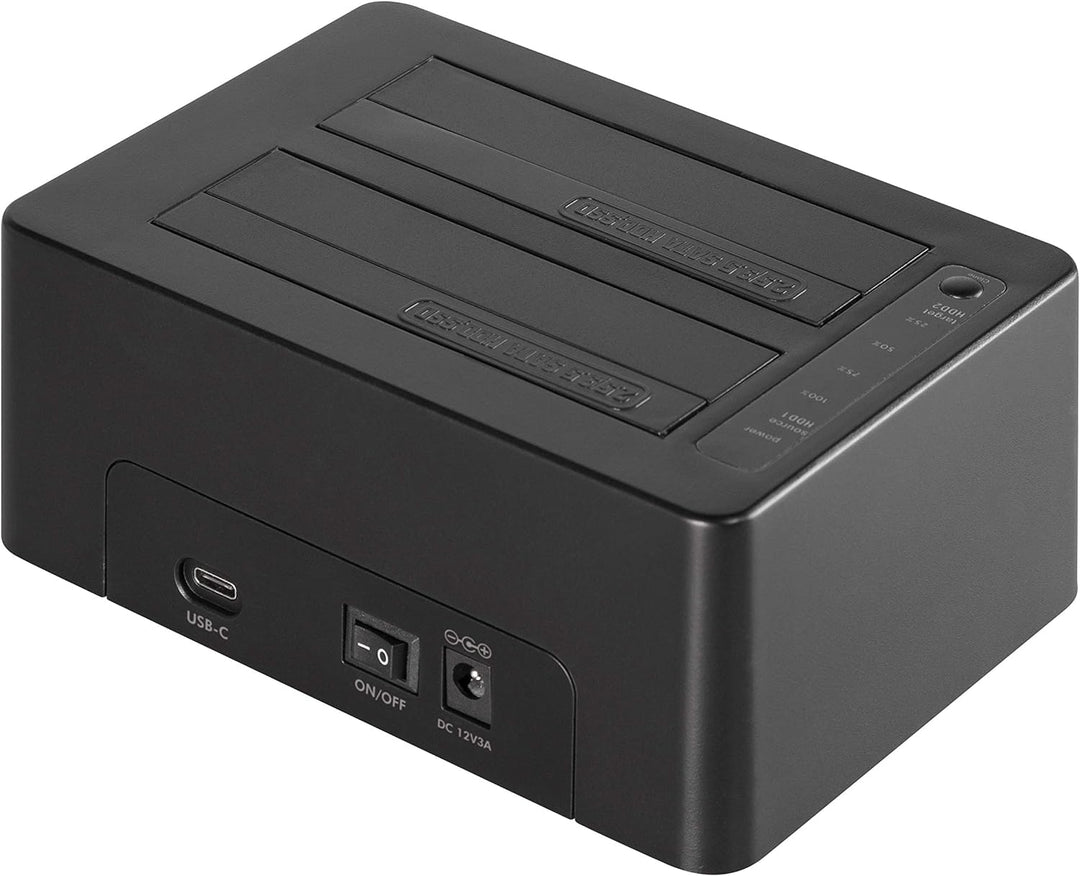 LogiLink QP0028 Quickport USB 3.1 GEN2 für 2X 2,5/3,5" HDD/SSD (2-Bay) Schwarz, único für 2x HDD/SSD